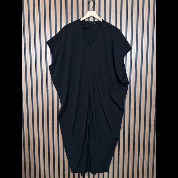Hatch Kaftan Dress OS Womens Black V Neck Textured Kimono Popover Cover-Up - Picture 1 of 5